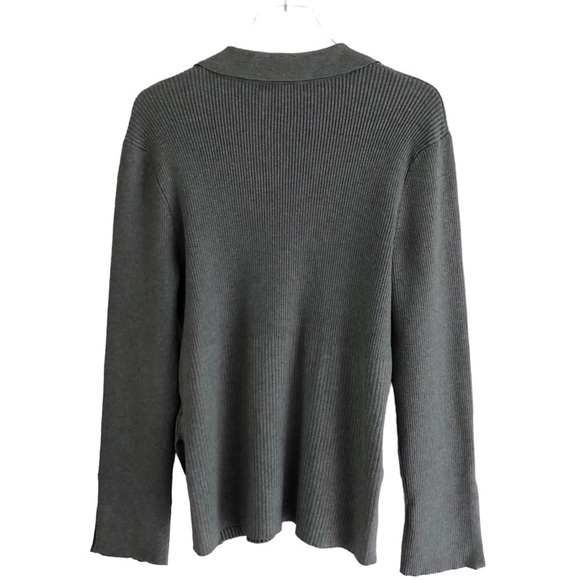 Adyson Parker Gray Knit Johnny Collar Sweater Size Large - Picture 7 of 10